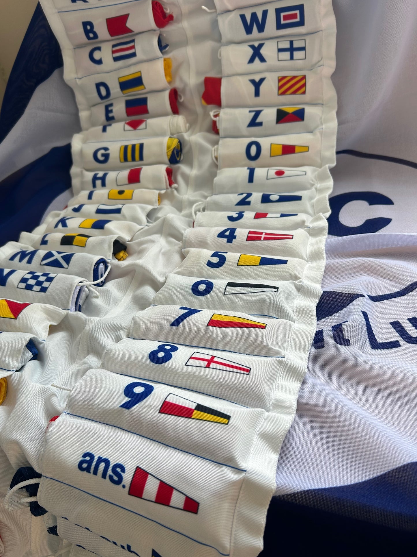 Set of 1/2 Yard Code Flags (45cm) in Cotton Wallet – 40 Flags