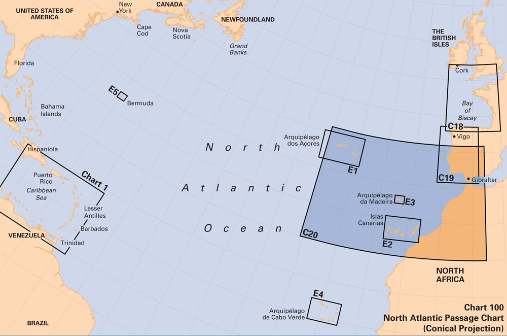 C20 ESTRECHO DE GIBRALTAR A ARQUIPÉLAGO DOS AÇORES E ISLAS CANARIAS (CARTA IMRAY)