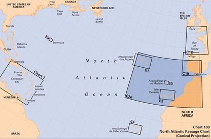 C20 ESTRECHO DE GIBRALTAR A ARQUIPÉLAGO DOS AÇORES E ISLAS CANARIAS (CARTA IMRAY)