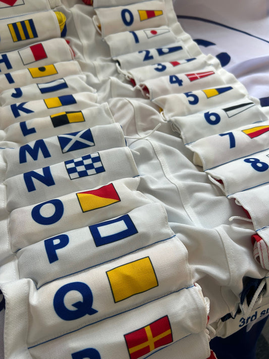 Set of 1/2 Yard Code Flags (45cm) in Cotton Wallet – 40 Flags