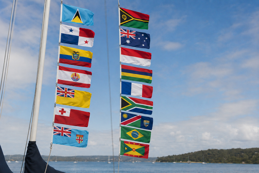 World ARC Courtesy Flag Set – Full Circumnavigation Route (17 Flags)