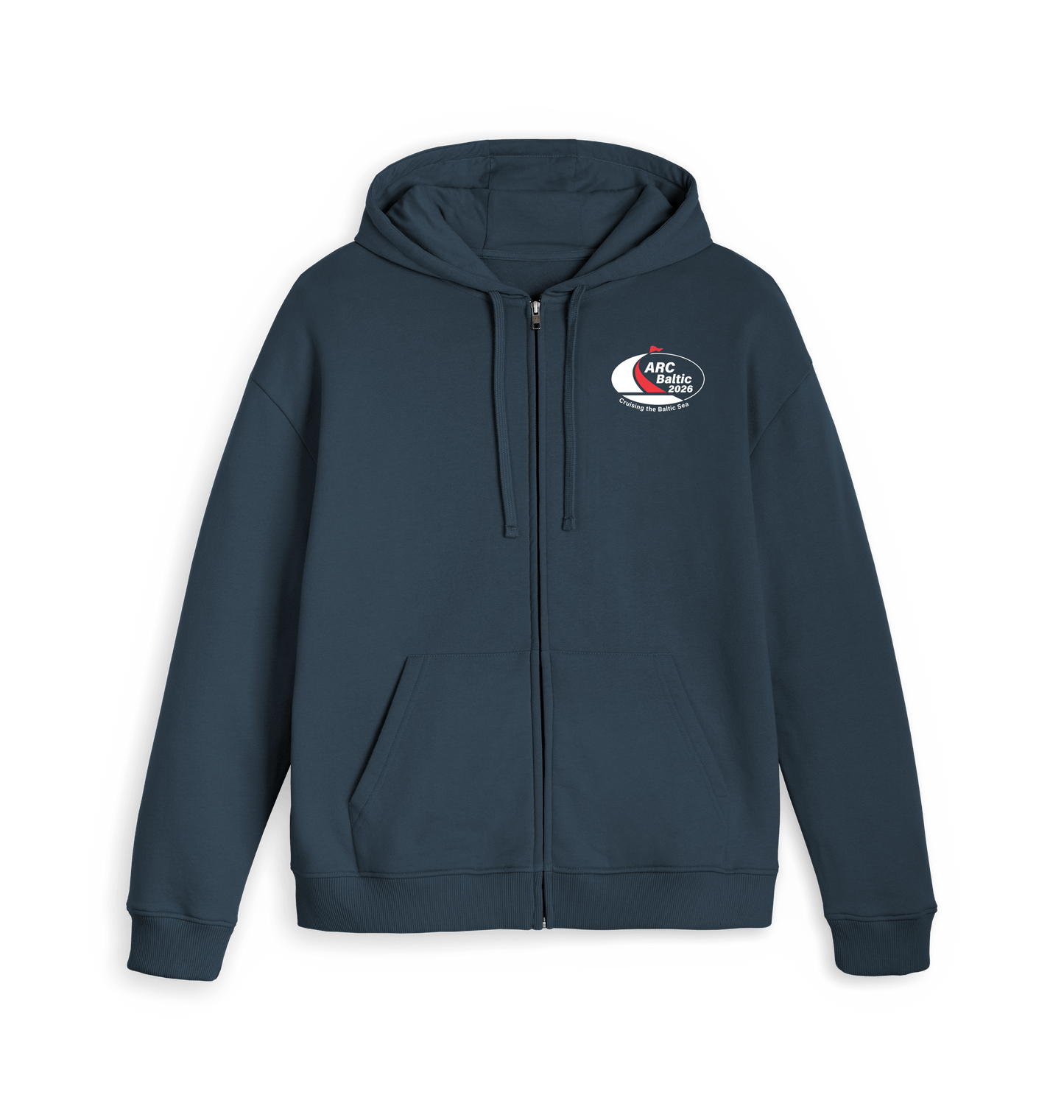 Navy Zip hoody Front