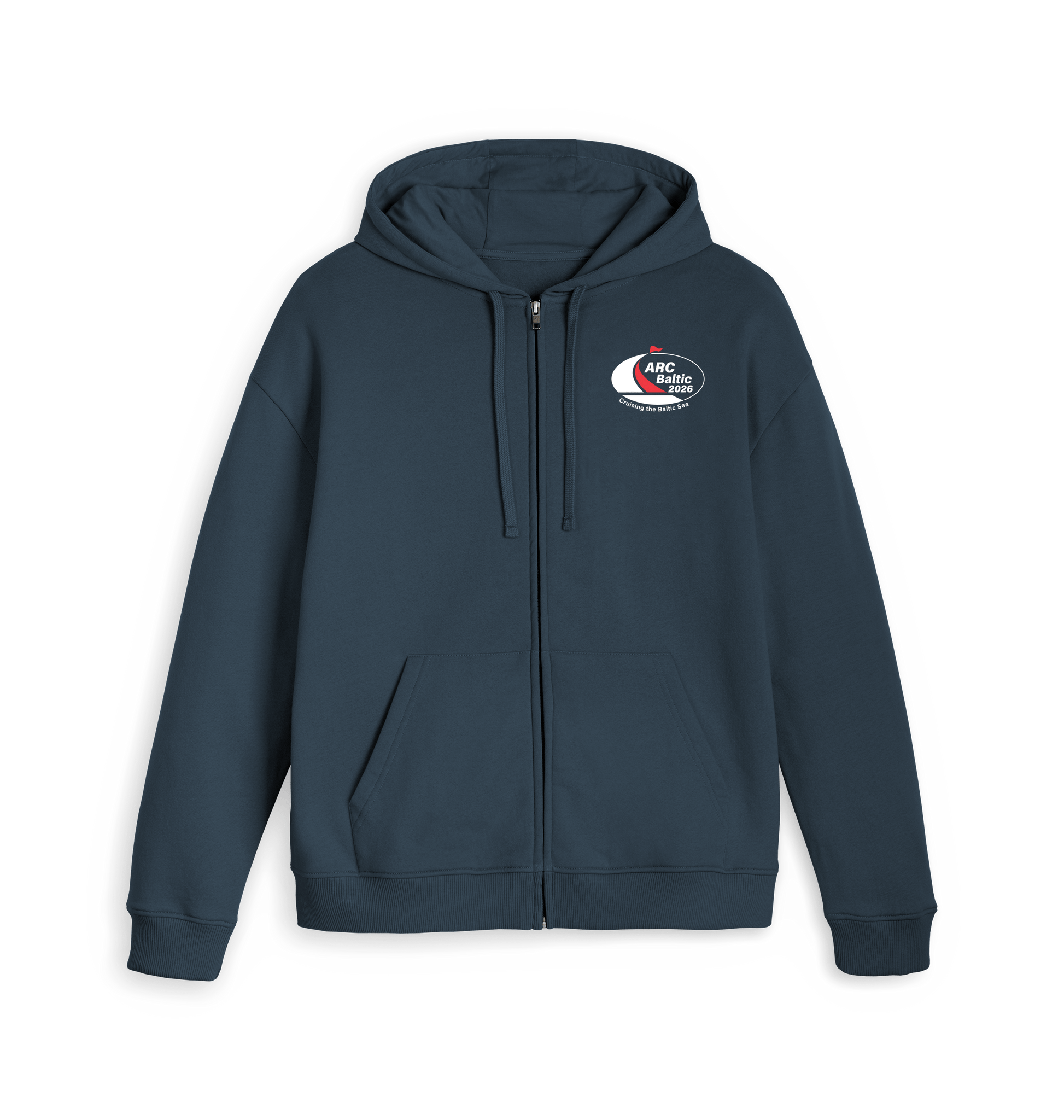 Navy Zip hoody Front