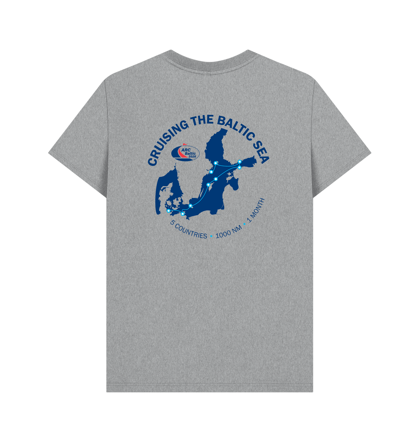Athletic Grey Printed T-shirt Back