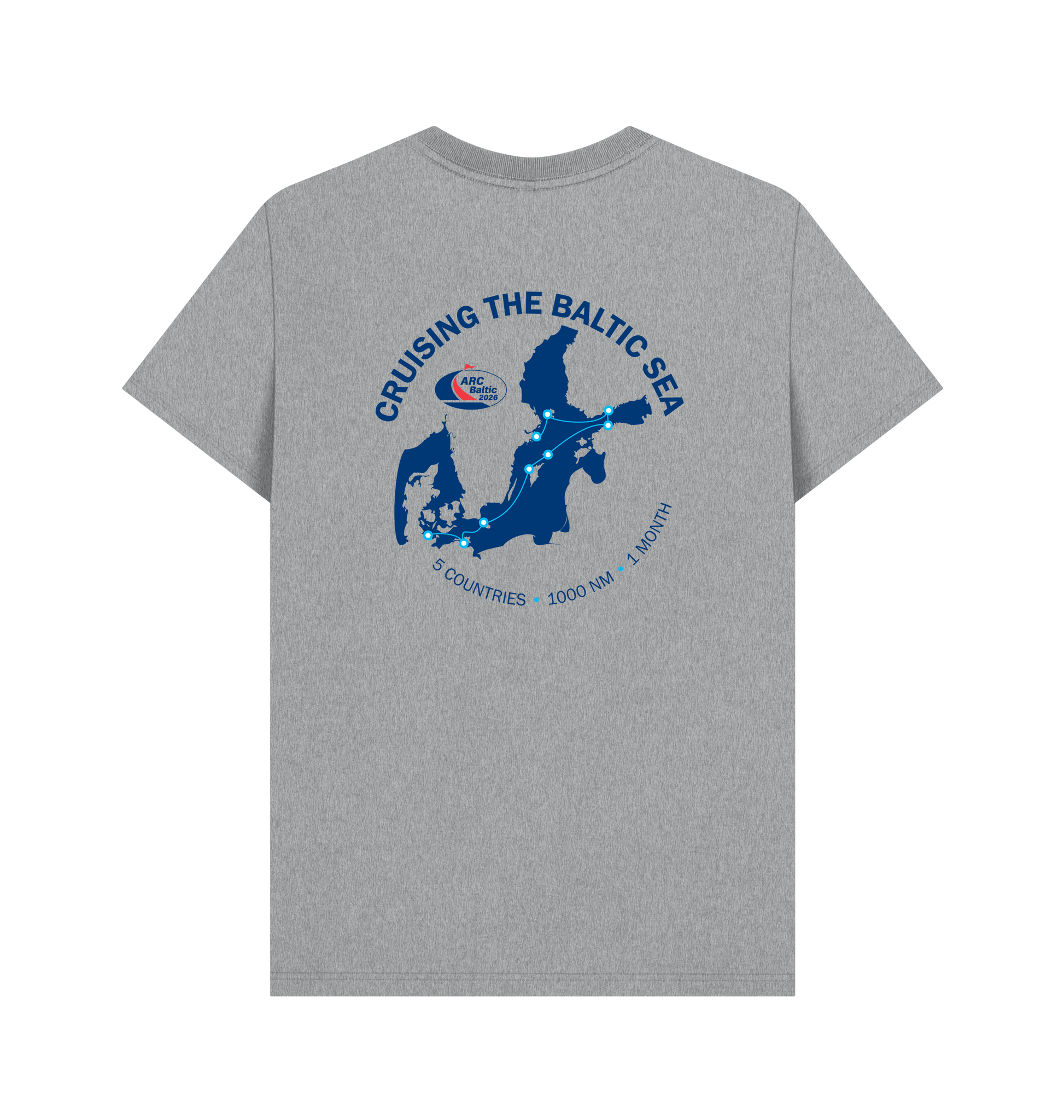 Athletic Grey Printed T-shirt Back