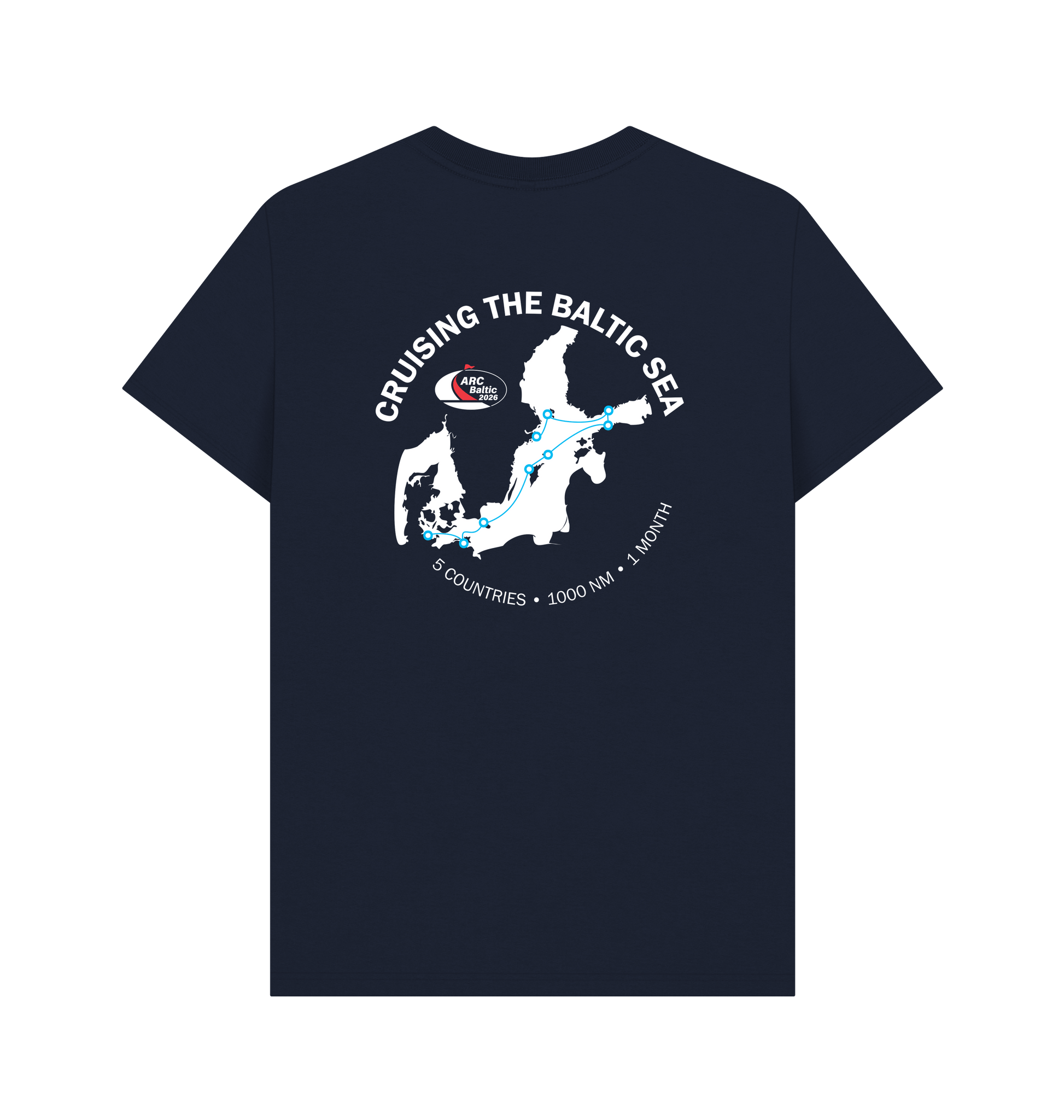 Navy Blue Printed T-shirt Back