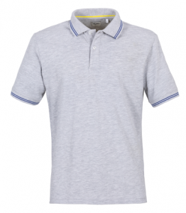 World ARC 2024/25 Mens Bay Polo Shirt - Grey/Navy stripe
