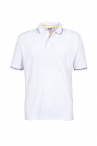ARC 2022 Mens Bay Technical Polo Shirt -White/blue stripe