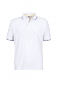 ARC 2022 Mens Bay Technical Polo Shirt -White/blue stripe